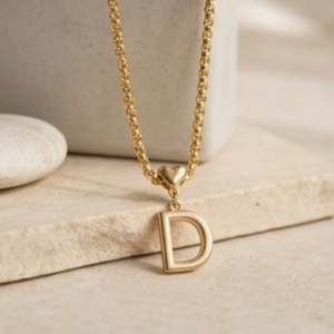 Colar Elo Letra D - Folheado Ouro 18k